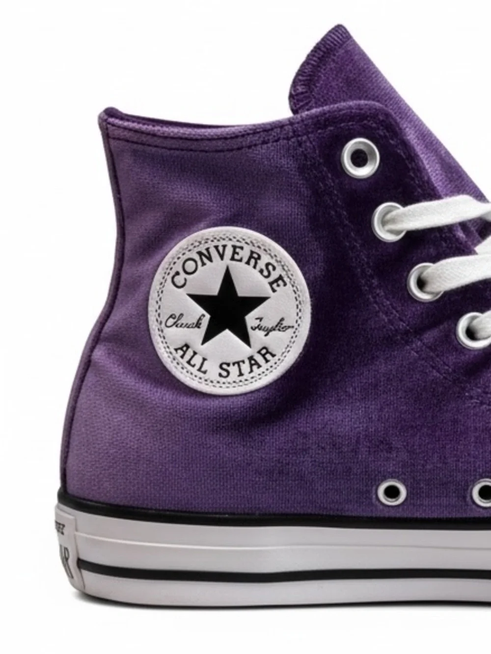 Converse Chuck Taylor All Star Purple Velvet High Top Sneakers Women’s 8.5 - Picture 2 of 8